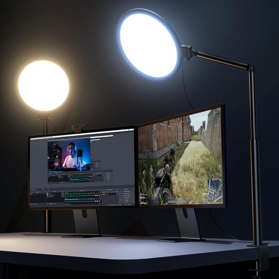 10.2" Desk Ring with Light with Stand, 360 Rotate Desk 10.2 Inches, 1 Pack