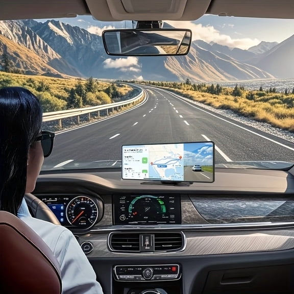 10.2-Inch HD Front View Car Camera with 4K Display, Wireless Carplay/Android Auto, BT, Parking Assist, Navigation & Video Playback