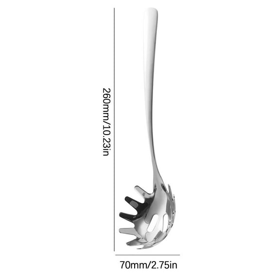 10.2 Inch Large Stainless Steel Pasta Spoon with Teeth Spaghetti Forks Pasta Serving Utensils Metal Spaghetti Kitchen Tools Pasta Forks Noodle Spoon Spaghetti Ladle Spatula Pasta Server Spoon