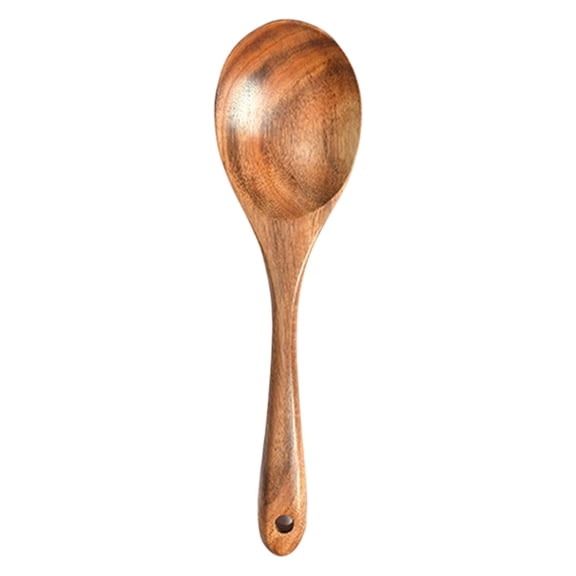 10.2 Inch Large Wooden Spoon for Cooking Mixing, Non Stick Wood Spoon Spatula with Long Handle, Stirring Cooking Spoon Serving Spoon for Kitchen