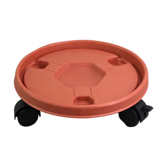 10.2 Inch Planter Caddies Rolling Saucer Caddy with Wheels,Heavy Duty Wheeled Stand for Potted ,Round Coaster Roller Base Tray with Casters,Flower Pot Dolly Holder for Indoor Outdoor(Red)