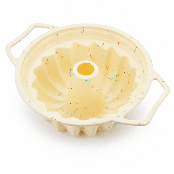 ATEAMIR 10.2 in Silicone Fluted Cake Pan with Metal Frame and Handles for Baking