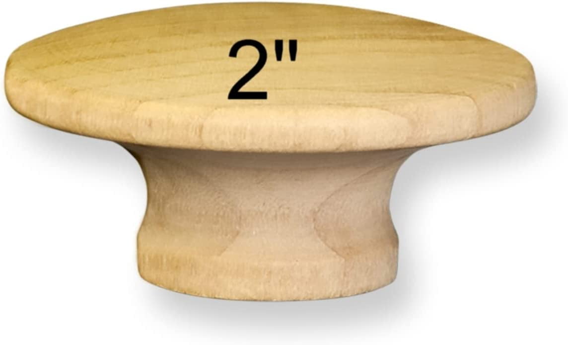 10 2" Round Wood Drawer Knob Birch Knob Pulls Unfinished