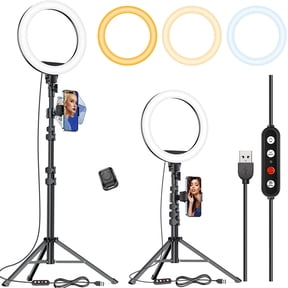 10.2" Selfie Ring Light with 65" Adjustable Tripod Stand & Phone Holder for Live Stream/Makeup, Upgraded Dimmable LED Ringlight for Tiktok/YouTube/Zoom Meeting/Photography