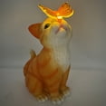 thumbnail image 1 of 10.2" Solar Powered Cat Garden Statue with Glowing Butterfly, Resin Outdoor Kitten Sculpture with LED Night Light, Decorative Figurine for Patio Yard Balcony, Waterproof Lawn Ornament, 1 of 7