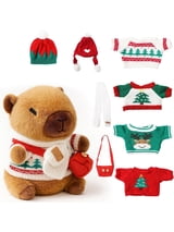 Christmas Capybara Plush Toy with 9 Outfits, 10.2" Soft Stuffed Animal