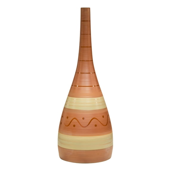 10.2" x 10.2" x 28.7" Red & Gray, Ceramic, Large Bottle