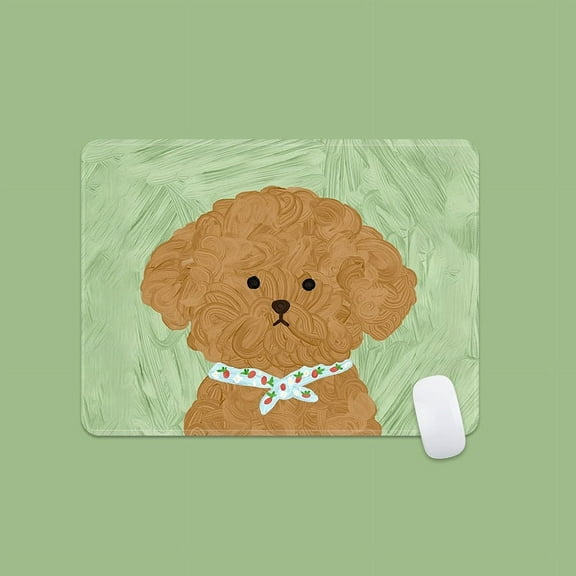 10.2" x 8.3" Square Mouse Pad, Cute Cartoon Puppy Mouse Mat Design, Washable Mousepad Lycra Cloth, Non-Slip Rubber Base Computer Mouse Pads