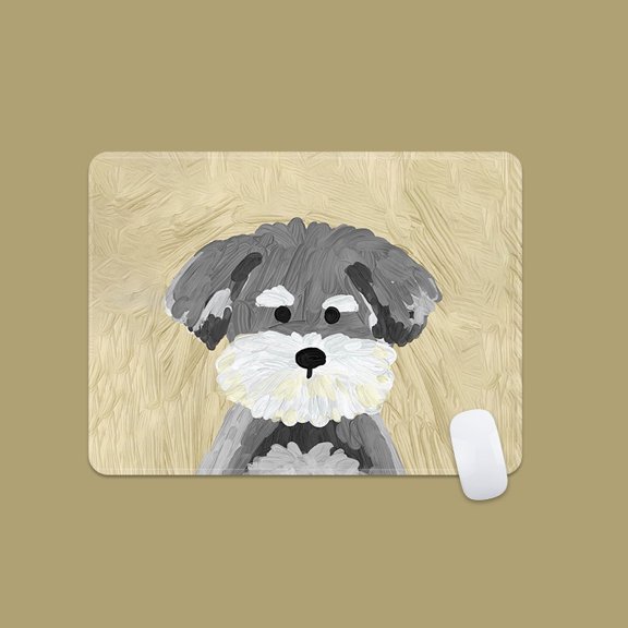 10.2" x 8.3" Square Mouse Pad, Cute Cartoon Puppy Mouse Mat Design, Washable Mousepad Lycra Cloth, Non-Slip Rubber Base Computer Mouse Pads