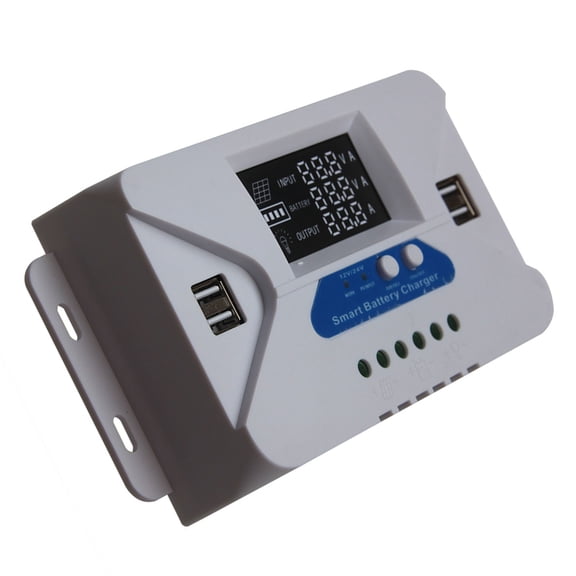 10/20/30/40/50/60A Solar Charging Controller 12V/24V Auto Working Solar Panel Charging Regulator with LCD Display Powerful