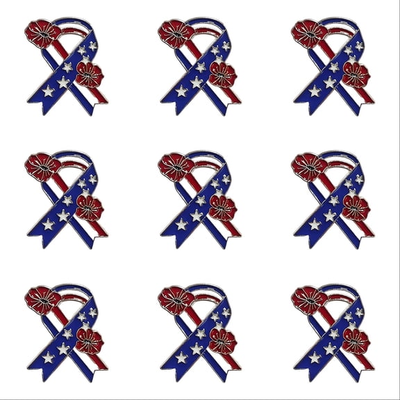 10/20/30/40/50PC Memorial Day Poppy Flower Brooch Pins Remembrance Day Poppy Pins Lapel Brooch USA Flag