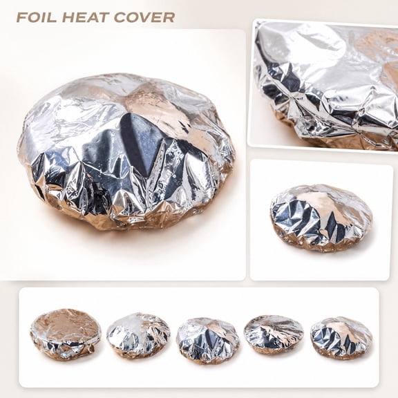 10/20/30/40/50Pc Aluminum Foil Insulation Film – Stretchy Foil Food Covers, Elastic Aluminum Retaining Covers for Kitchen & Outdoor, 20x20x3 Inch A