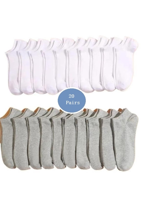 10/20/30/40 Pairs Summer Solid Low Cut Ankle Socks Men Women Sports Socks Odor Proof Sweat Absorbing Sock Male lady Hosiery