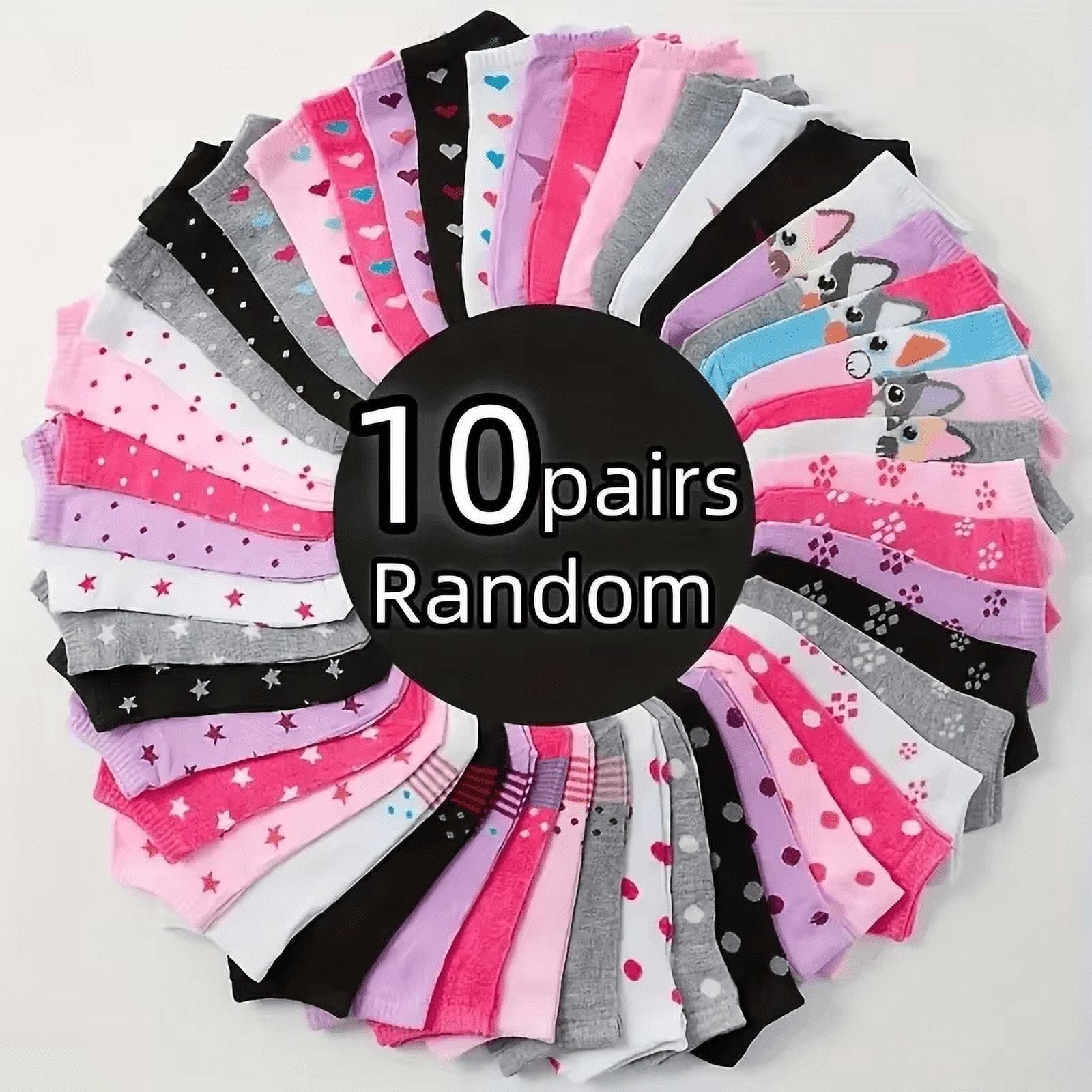 10/20/30/50/100Pairs Heart Print Socks Valentine's Day Candy Colored Ankle Socks Women's Stockings & Hosiery