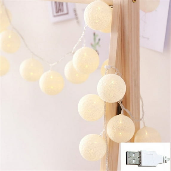 10/20/30 LEDs String Lights Cotton Thread Balls Home Decoration Lamp for Party Wedding Color Light String Christmas Decorations