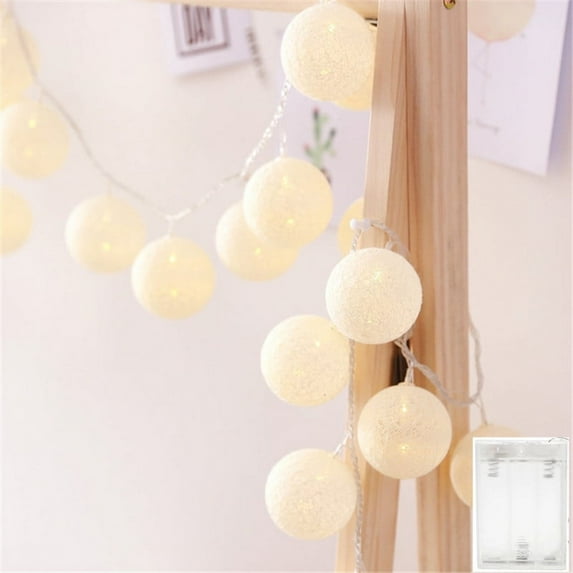 10/20/30 LEDs String Lights Cotton Thread Balls Home Decoration Lamp for Party Wedding Color Light String Christmas Decorations