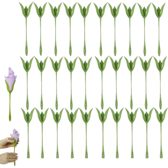 10/20/30-Pack Rose Napkin Holders, Handcraft Flower Napkin Rings Set, Origami Flower Tools, Handmade Napkin Holder Table Decorations for Wedding, Luncheons, Picnics, Banquet, Birthday (30 Pcs)