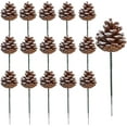 thumbnail image 1 of 10/20/30 Pieces 2 Inch Christmas Natural Pine Cones Snow Tipped Natural Pine Cone with 5 Inch Green Wired Pick for Christmas Tree Decoration Home Party Holiday Decor, 1 of 7