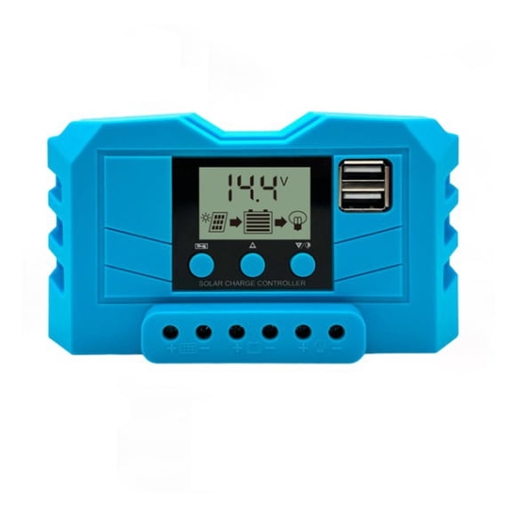 10/20/30A PWM Solar Charge Controller 12V /24V Regulator + LCD Display Dual Port Output Controller ,High-Efficiency - 10A_S
