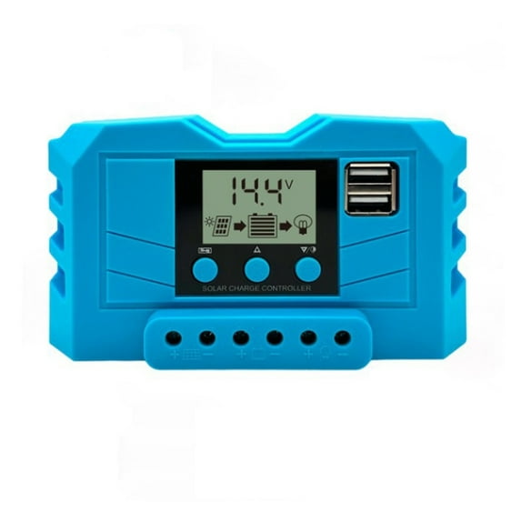 10/20/30A PWM Solar Charge Controller 12V /24V Regulator + LCD Display Dual Port Output Controller