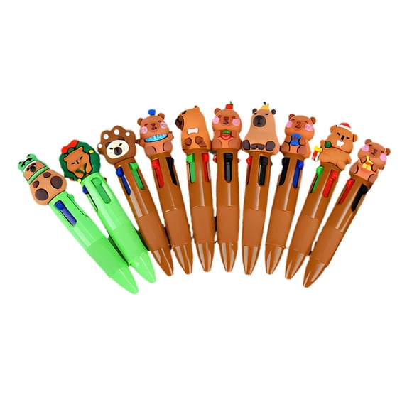 1 Set 4 In 1 Multicolor Cartoon Capybara Design Ballpoint Pen For Writing Note