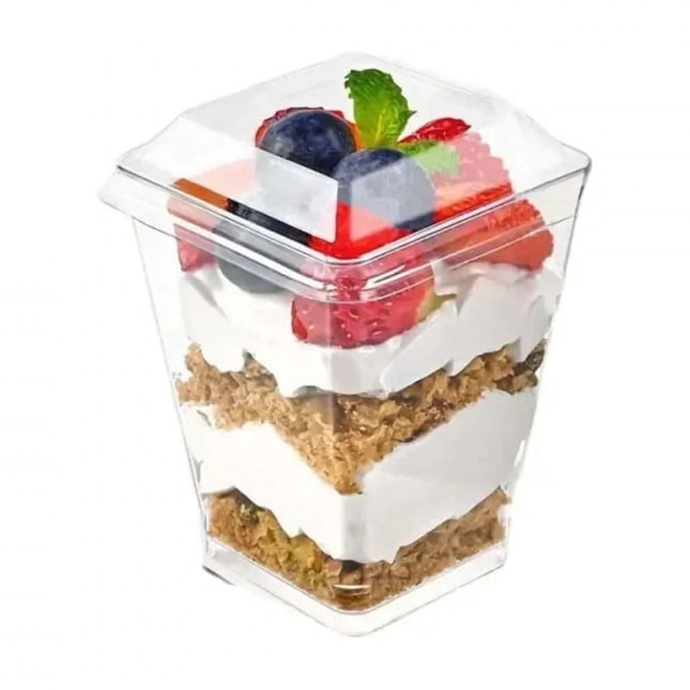 10/20/30pcs-Disposable Plastic Mousse Cup Ladder Shaped Cup Pudding Cup ...