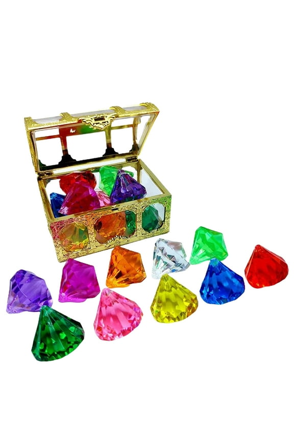 10/20/40/60 Pcs Big Diving Gems for Crafting Eggs Filler Diamond Toys Princess Party Decorations Gemstones Bath Toys Acrylic Gems Diving Gem Pool Toys