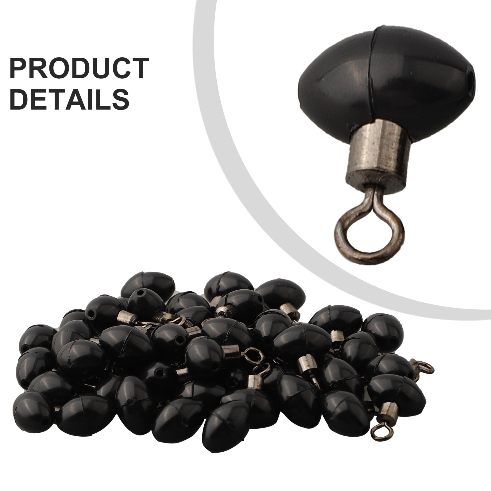 10/20/50/100PC Fishing Tackle Zip Rig Slider Pulley Beads Swivel Clip ...