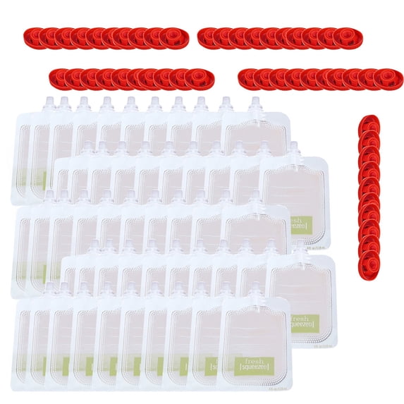 10/20/50-Pack Reusable Baby Food Pouches - BPA-Free Leak-Proof Squeeze Pouches for Homemade Purees, Snacks, Smoothies & Drinks - Dishwasher-Safe, Eco-Friendly