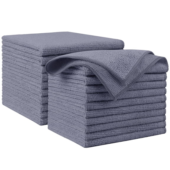 10/20/50-count gray cleaning cloths, microfiber cleaning cloths, reusable workshop towels, suitable for housekeeping, automotive, kitchen, bathroom, and household cleaning. Scratch-resistant, ultra-a