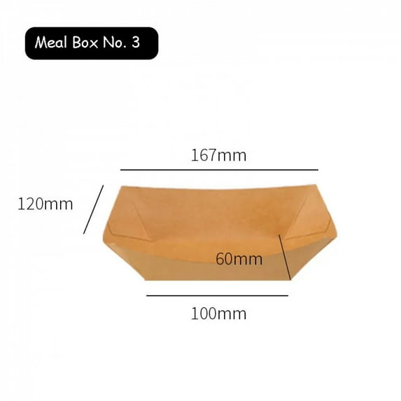 10/20/50Pcs Brown Kraft Paper Disposable Recyclable Eco-Friendly Food Serving Boats Take Out Food Trays Party Supplies for Fries