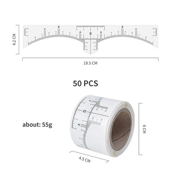 10/20/50pcs Disposable Eyebrow Ruler Self-adhesive Sticker Microblading Tattoo Position Mapping Stencils Profession Makeup Tool