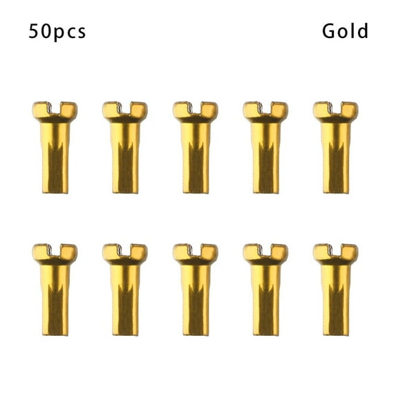 10/20/50pcs Mountain Bike Bike Alloy Anodized Bicycle Wheel Accessories Multicolor Cycling Spokes Nipples Wheel Spoke Nipples GOLD 50PCS