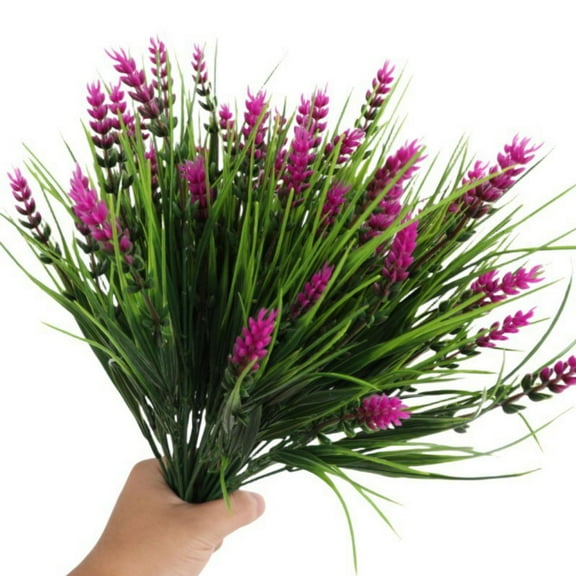 10/20 Bundles Artificial Flowers for Outdoors, Artificial Lavender Fake Flowers, Outdoor UV Resistant Faux Plants Plastic Greenery for Wedding Bouquets, Garden Patio Window Box Indoor Outdoor Decor