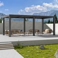 thumbnail image 1 of 10'×20' Outdoor Louvered Pergola, Aluminum Outdoor Louvered Pergola Patio with Adjustable Roof, Gazebo for Outdoor Deck, Backyard, Garden, 1 of 6