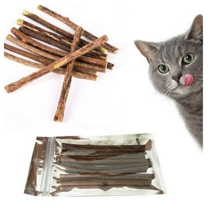 10-20 PCs Natural Silvervine Cat Matatabi Chew Stick Catnip Teeth Molar Clean Pet Toy