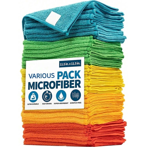 10/20-Pack Multicolor Sponge Cloth Set, Soft Quick-Drying Absorbent Cleaning Cloths, Kitchen Bathroom Household Cleaning Supplies