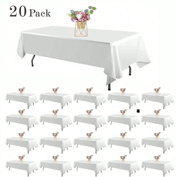 10/20 Pack Tablecloths - 60 X 102 Inches Washable Polyester Table Covers for 6-Foot Rectangular Tables, Ideal for Buffets, Weddings & Banquets, Quick Delivery
