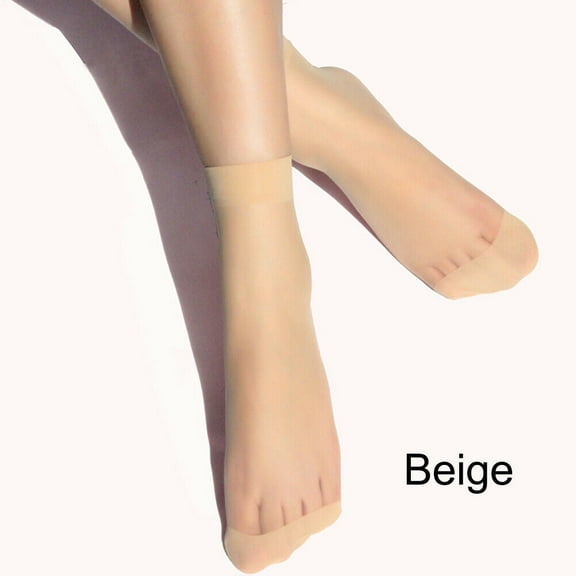 10 Pairs Women Nylon Elastic Short Ankle Sheer Stockings Silk Short Socks