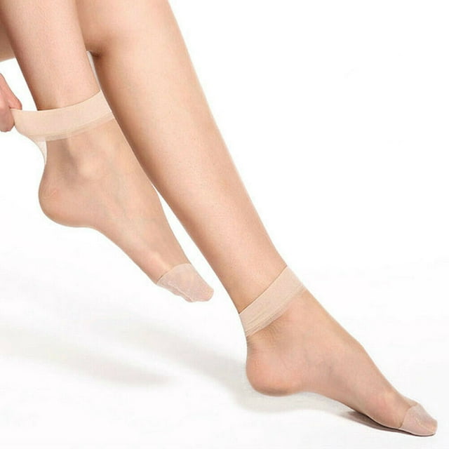 10-20 Pairs Women Nylon Elastic Short Ankle Sheer Stockings Silk Short ...