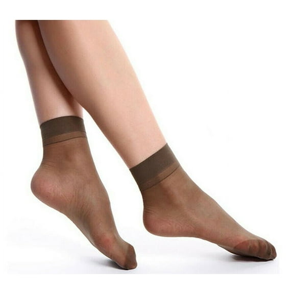 10 Pairs Women Nylon Elastic Short Ankle Sheer Stockings Silk Short Socks