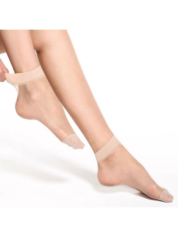 10 Pairs Women Nylon Elastic Short Ankle Sheer Stockings Silk Short Socks