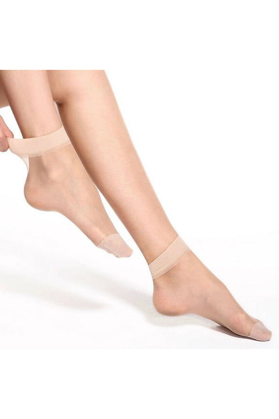 10 Pairs Women Nylon Elastic Short Ankle Sheer Stockings Silk Short Socks