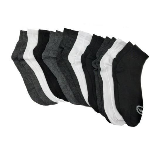 Ecko Unltd Men's Quick Drying Quarter High Athletic Socks, Black White Gray (20)