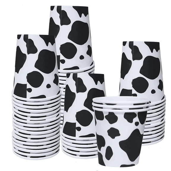 10/20 Pieces Cow Cup Disposable Paper Cups Western Cowboy Print Theme Party Supplies Farm Cow Birthday Decorations Kids