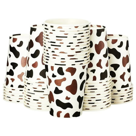 10/20 Pieces Cow Cup Disposable Paper Cups Western Cowboy Print Theme Party Supplies Farm Cow Birthday Decorations Kids