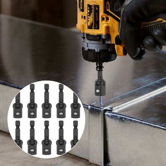 10/20Pcs 1/2 inch Impact Adapter Set High Hardness Wear Resistant Square Socket Adapter Set 1/4 Inch Hex Shank Multipurpose Socket Adapter Kit for Automotive DIY Extension Socket Driver Bits