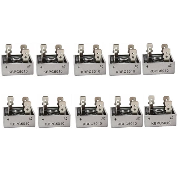 10/20Pcs 1000V 50A Metal Case Single Phase Diode Bridge Rectifier KBPC5010 New