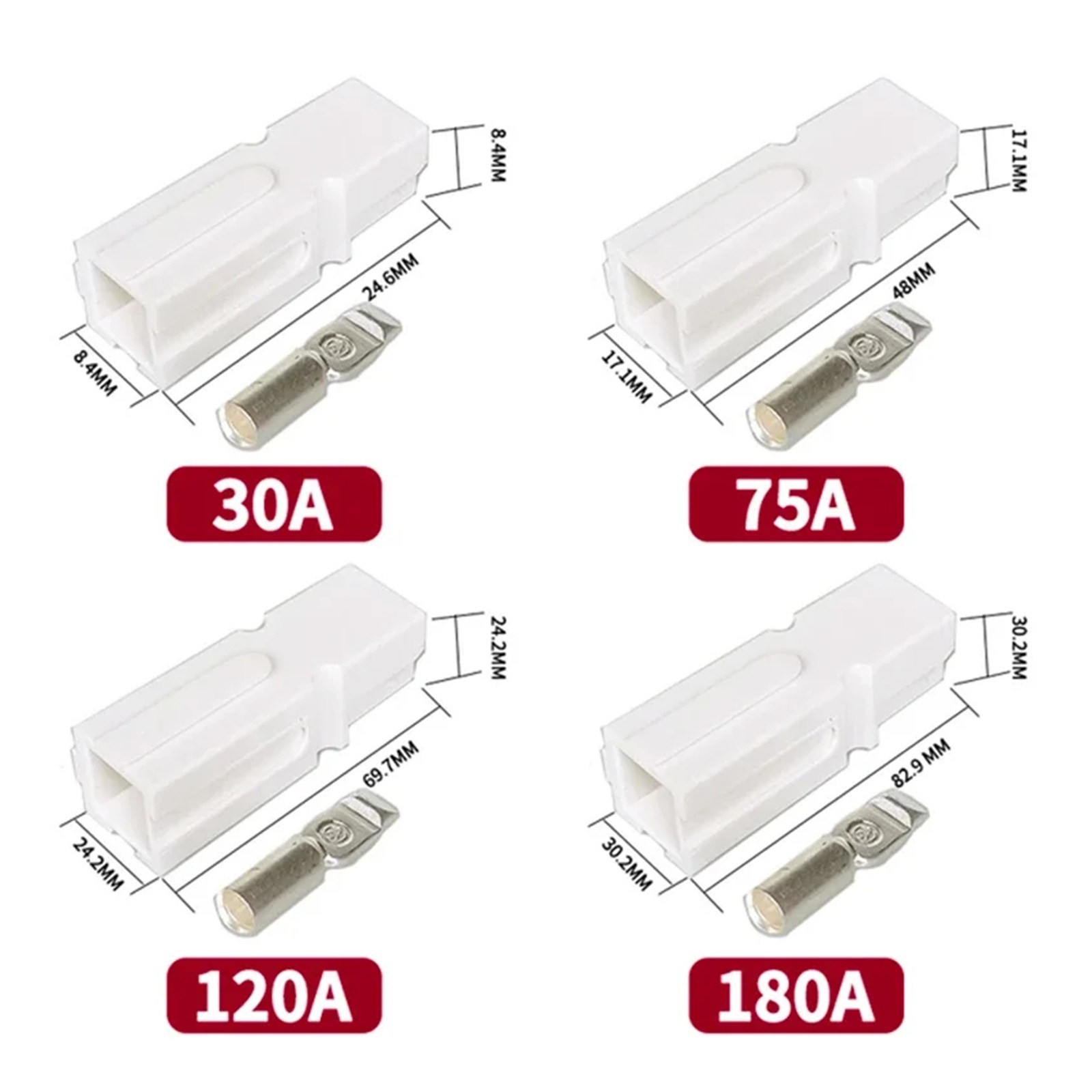 10/20Pcs 30A/75A/120A/180A 600V Power Connector Terminals For Anderson ...