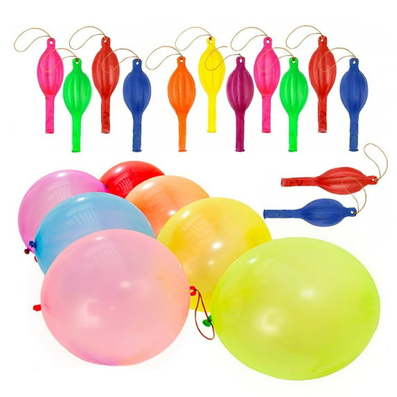 10/20Pcs Colorful Bounce Balloon Punching Balloon with Rubber Bands Handle Thickened Balloon Kids Outdoor Toy